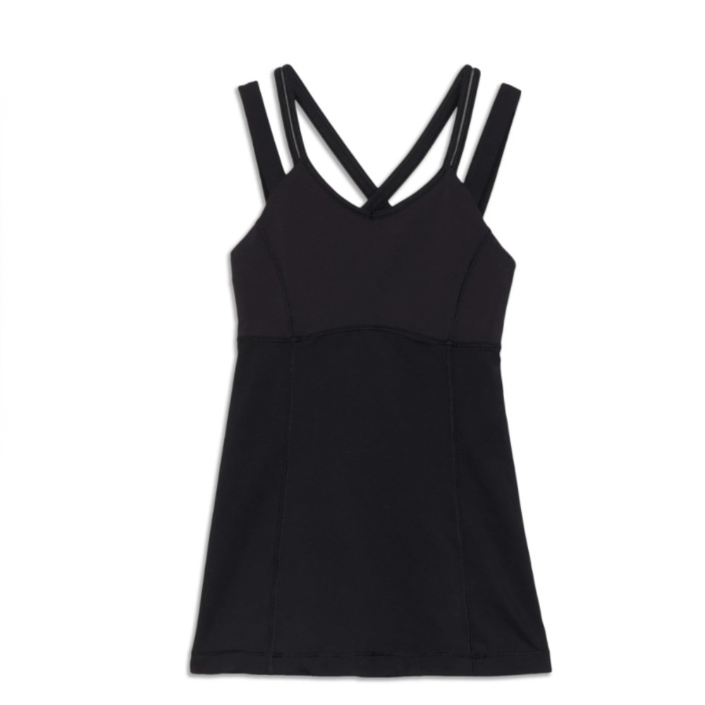 Lululemon strap oh black tank with built in sports bra sz 6